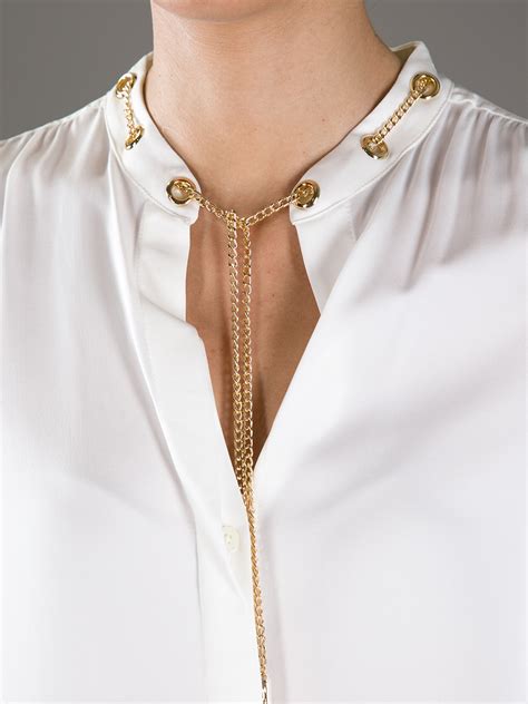 michael kors white top with gold chain|Michael Kors Tops for Women .